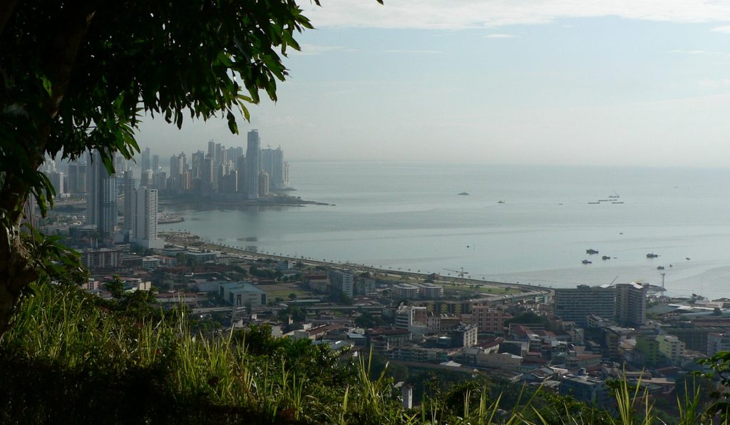 View from Cerro Ancon of Panama City skyline