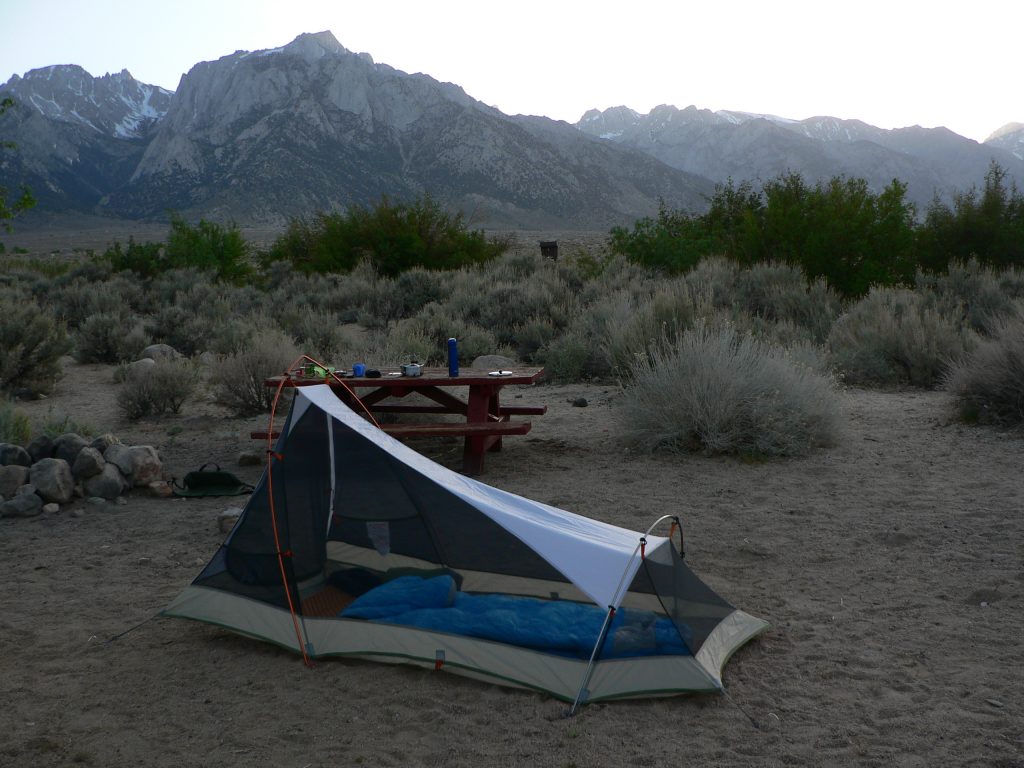 Tent and picnic table