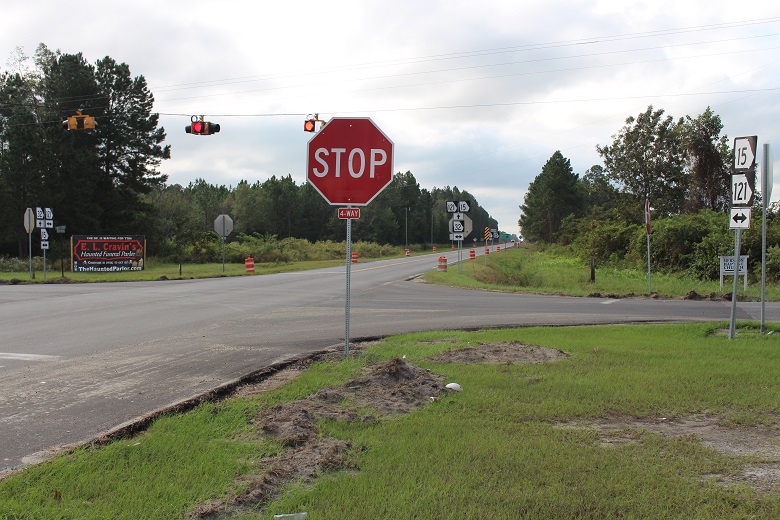 intersection with 4-way stop sign