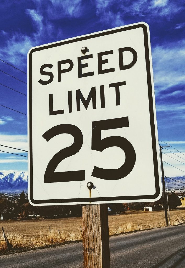 speed limit road sign